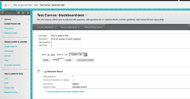 using blackboard for online exams