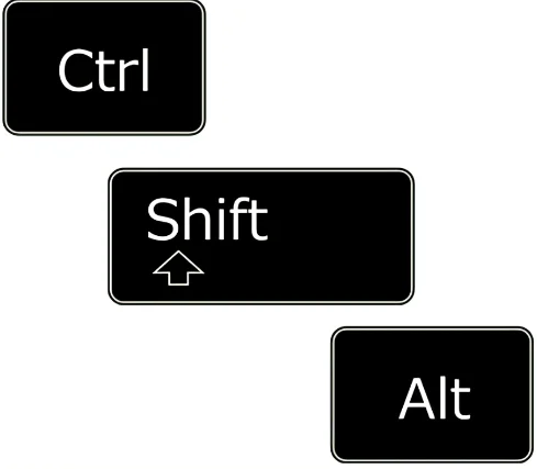 Shift+Ctrl+Alt keys 