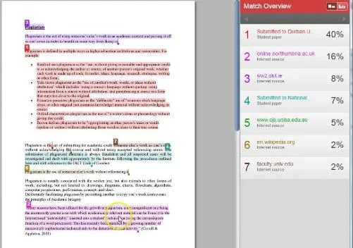 Turnitin similarity report